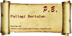 Pallagi Bertalan névjegykártya